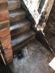 Treppenabgang in den Serverraum. Nun sauber und mit wieder funktionierendem Abfluss