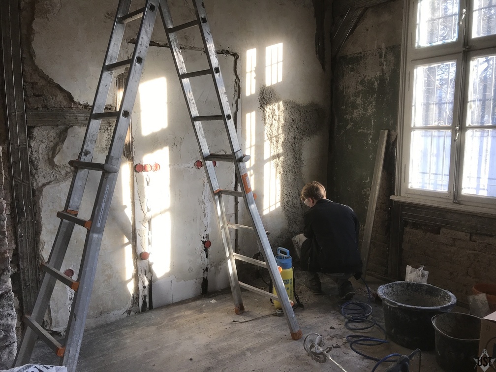 IMG 3688 (7464 Besuche) Kalkputz an der kommenden Küchenwand IMG 3688